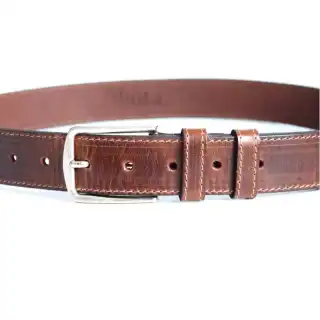 Brown Suede + Leather Belt Combination