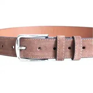 Brown Suede + Leather Belt Combination