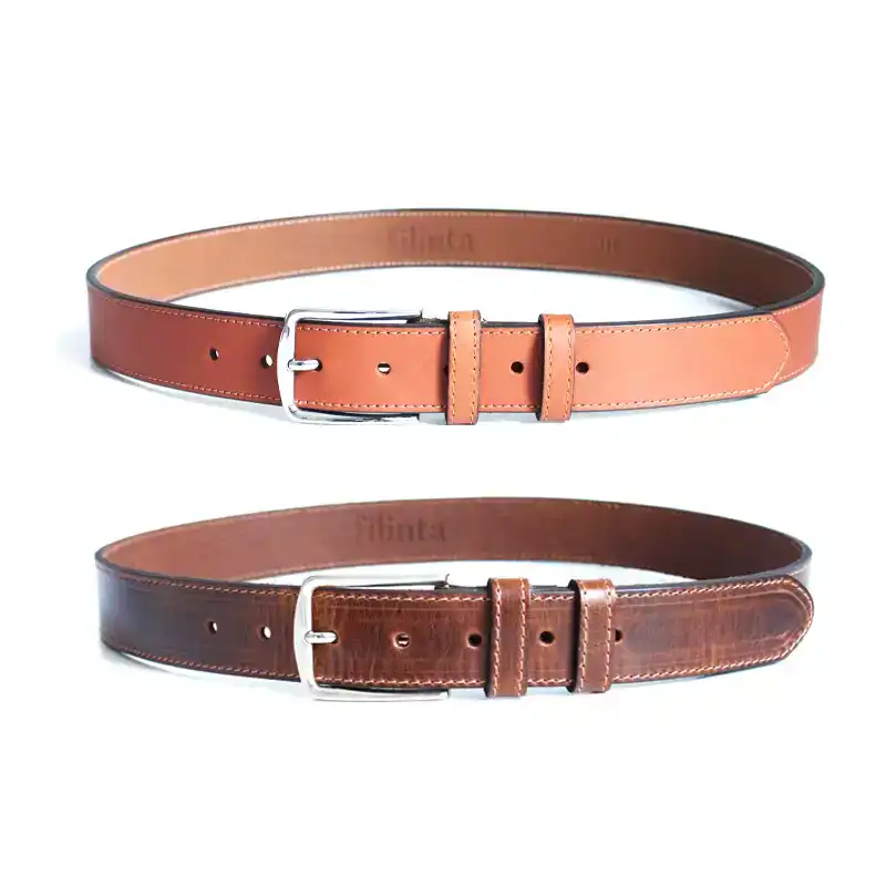 Tan + Brown Leather Belt Combination