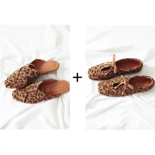 Leopard Slippers + Ballerinas Combination Package