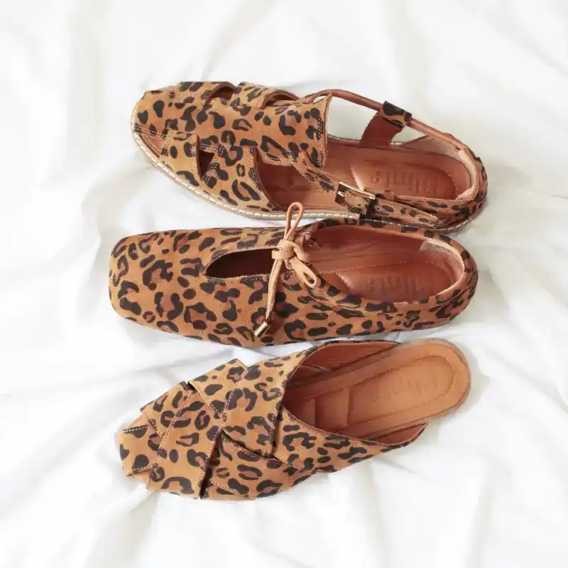 Leopard Slippers + Sandals + Ballerina 3-Piece Combination Pack