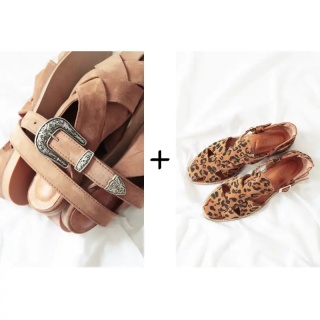 Leopard Sandals + Belt Combination