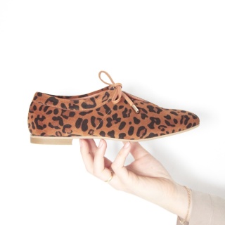 Leopard Meri Women's Suede Ballerina Flats