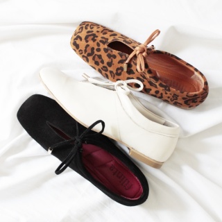 Leopard Meri Women's Suede Ballerina Flats