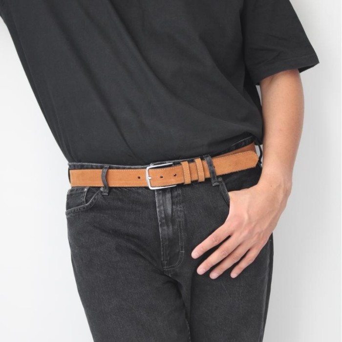 Tan Derbent Men's Suede Belt