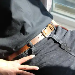 Brown Papes Men's Leather Belt