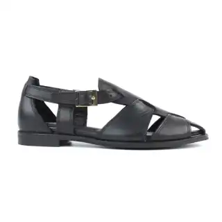 Black Assos Women's Leather Sandals