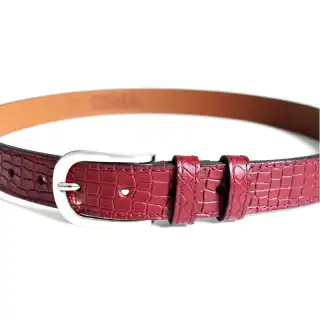 Burgundy Meles Women's Leather Belt