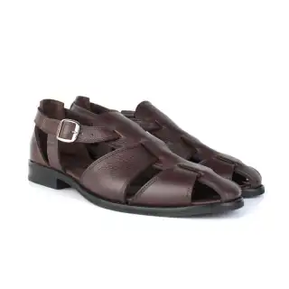 Brown Assos Men's Leather Sandals