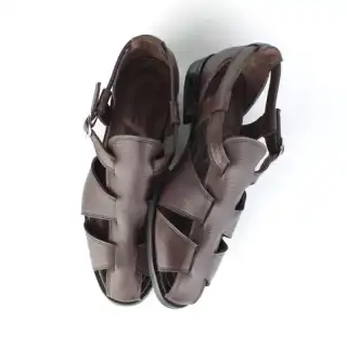 Brown Assos Men's Leather Sandals