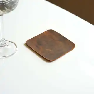 Genuine Leather Round Coaster